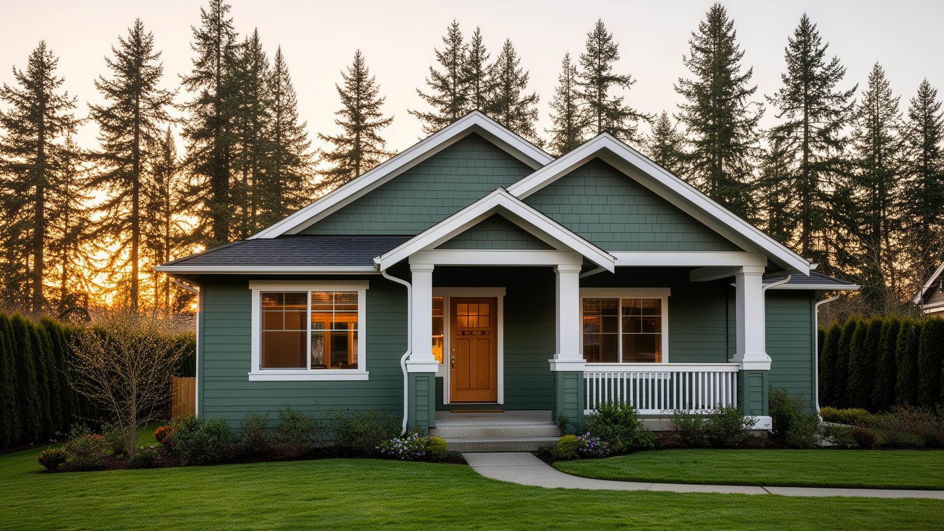 Freshly painted craftsman home exterior